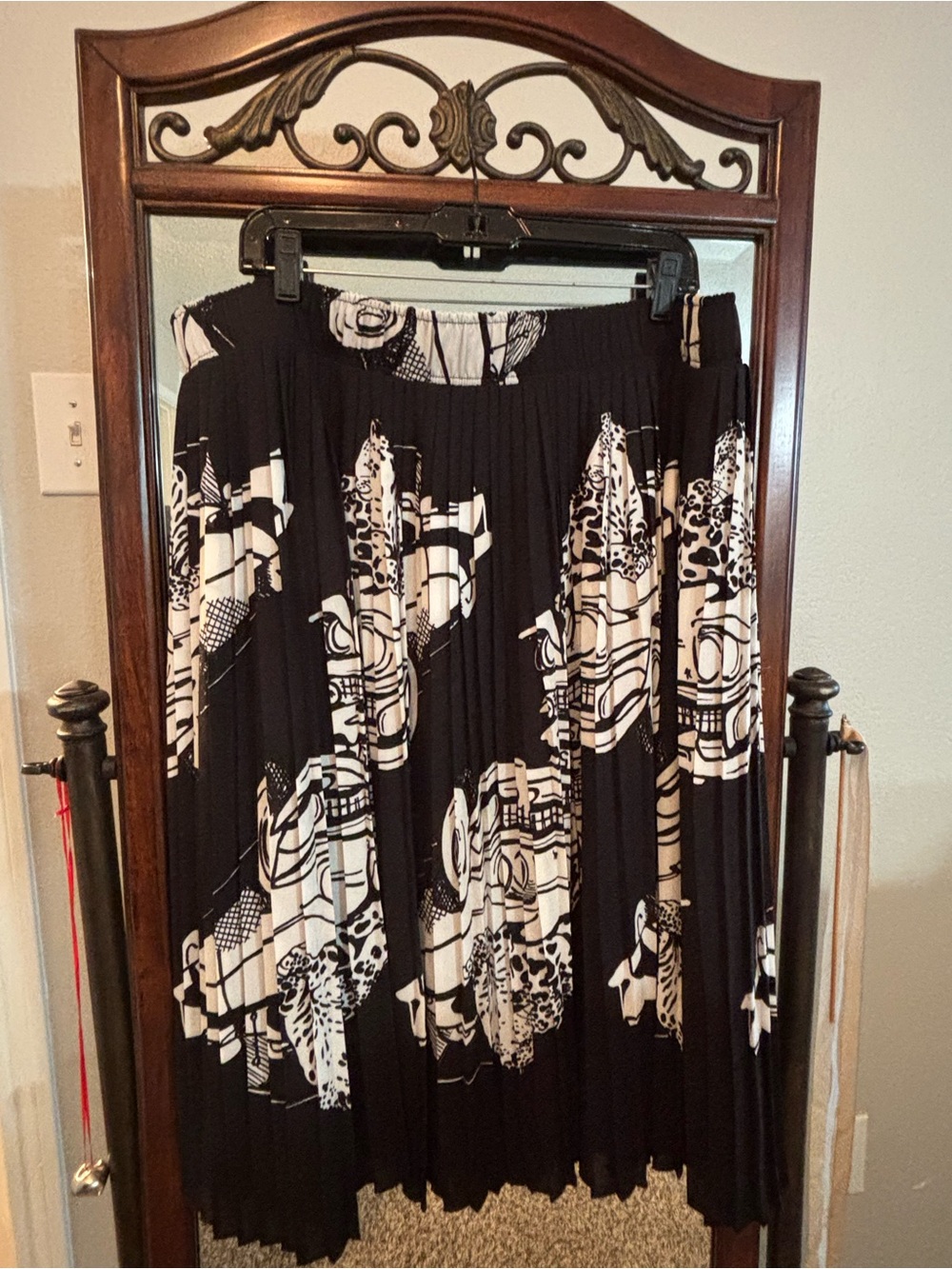 Melissa McCarthy Seven7 Abstract Pleated Waist Midi Skirt 2X